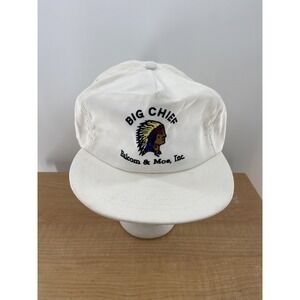 Vintage Big Chief Hat Adjustable Strapback Cap Native American Indian Chief